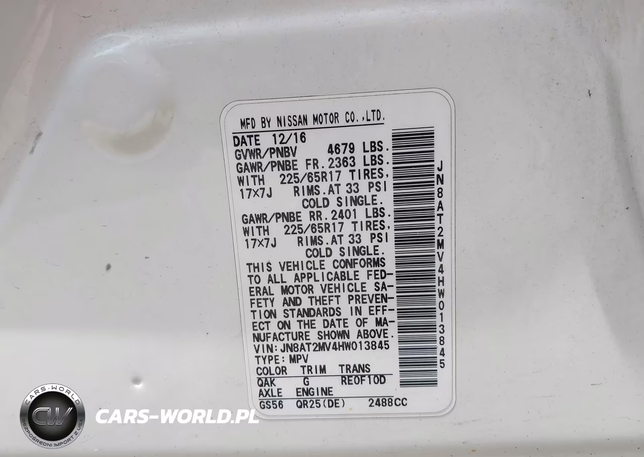 2017 Nissan Rogue S VIN:JN8AT2MV4HW013845 - 9