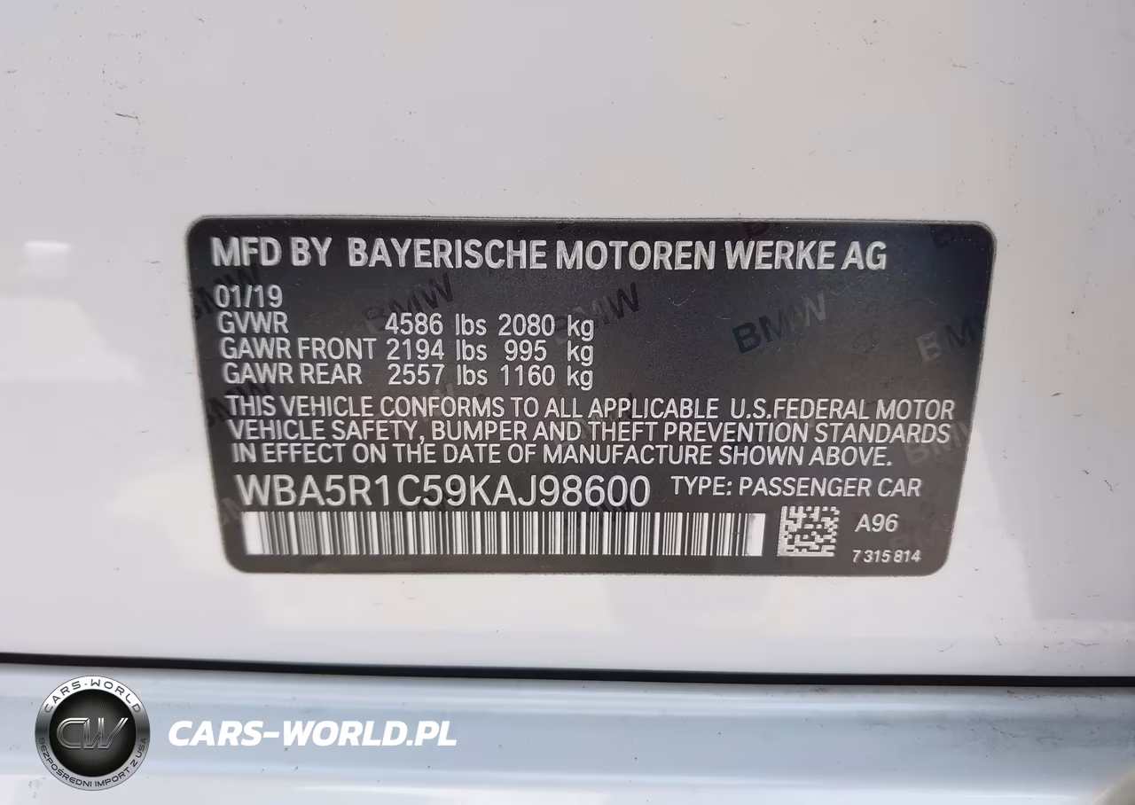 2019 BMW 330I VIN:WBA5R1C59KAJ98600 - 9