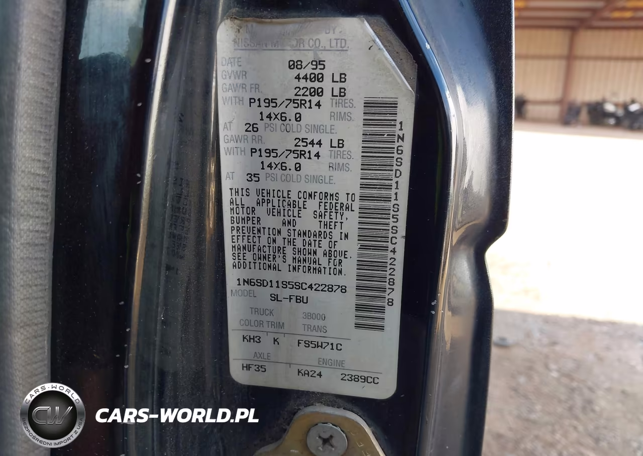 1995 Nissan Truck E-Xe VIN:1N6SD11S5SC422878 - 9