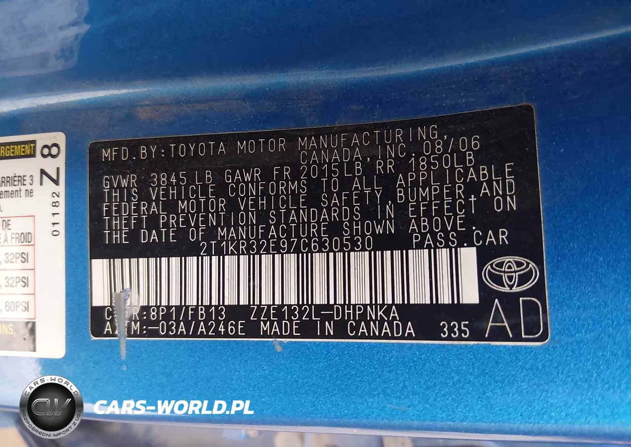 2007 Toyota Matrix Xr VIN:2T1KR32E97C630530 - 9