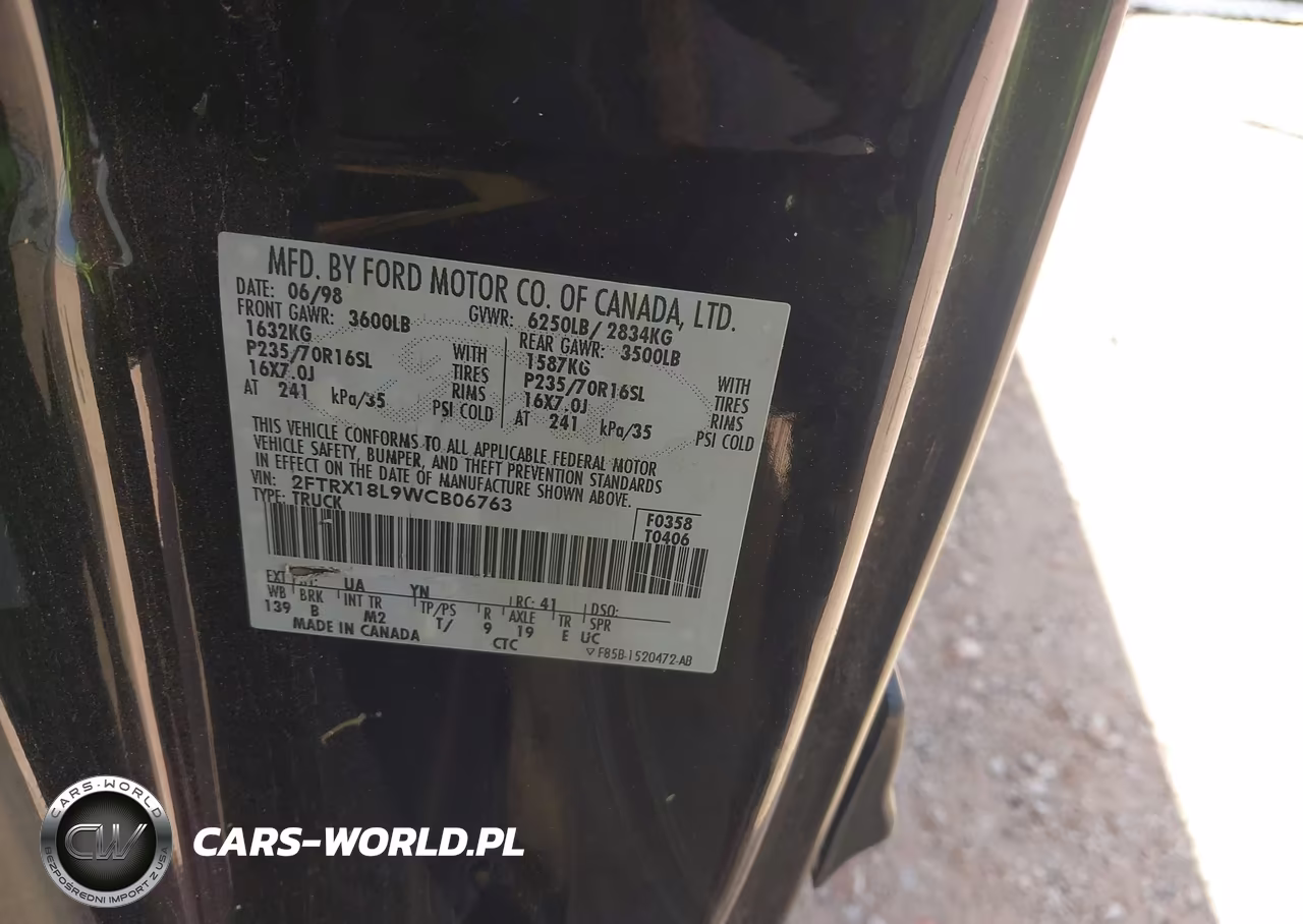 1998 Ford F-150 Lariat-Standard-Xl-Xlt VIN:2FTRX18L9WCB06763 - 9