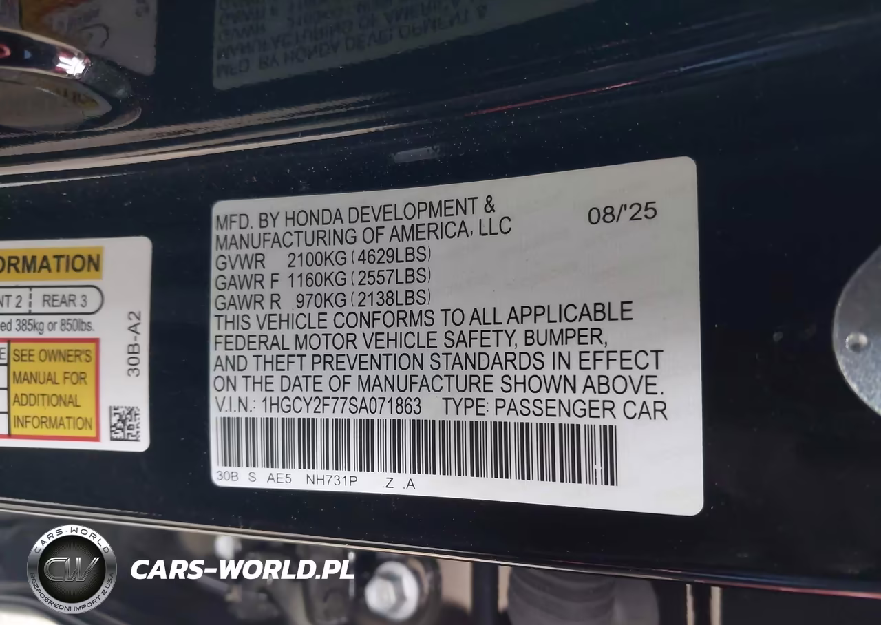 2025 Honda Accord Hybrid Sport-L VIN:1HGCY2F77SA071863 - 9