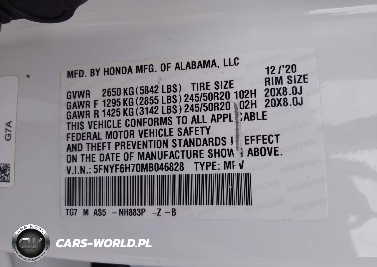 2021 Honda Pilot Awd Black Edition VIN:5FNYF6H70MB046828 - 9