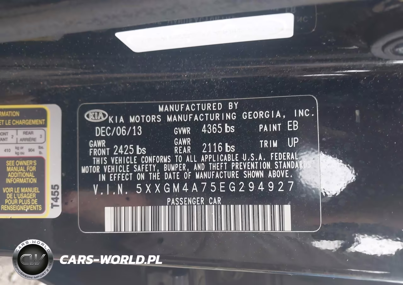 2014 Kia Optima Lx VIN:5XXGM4A75EG294927 - 8