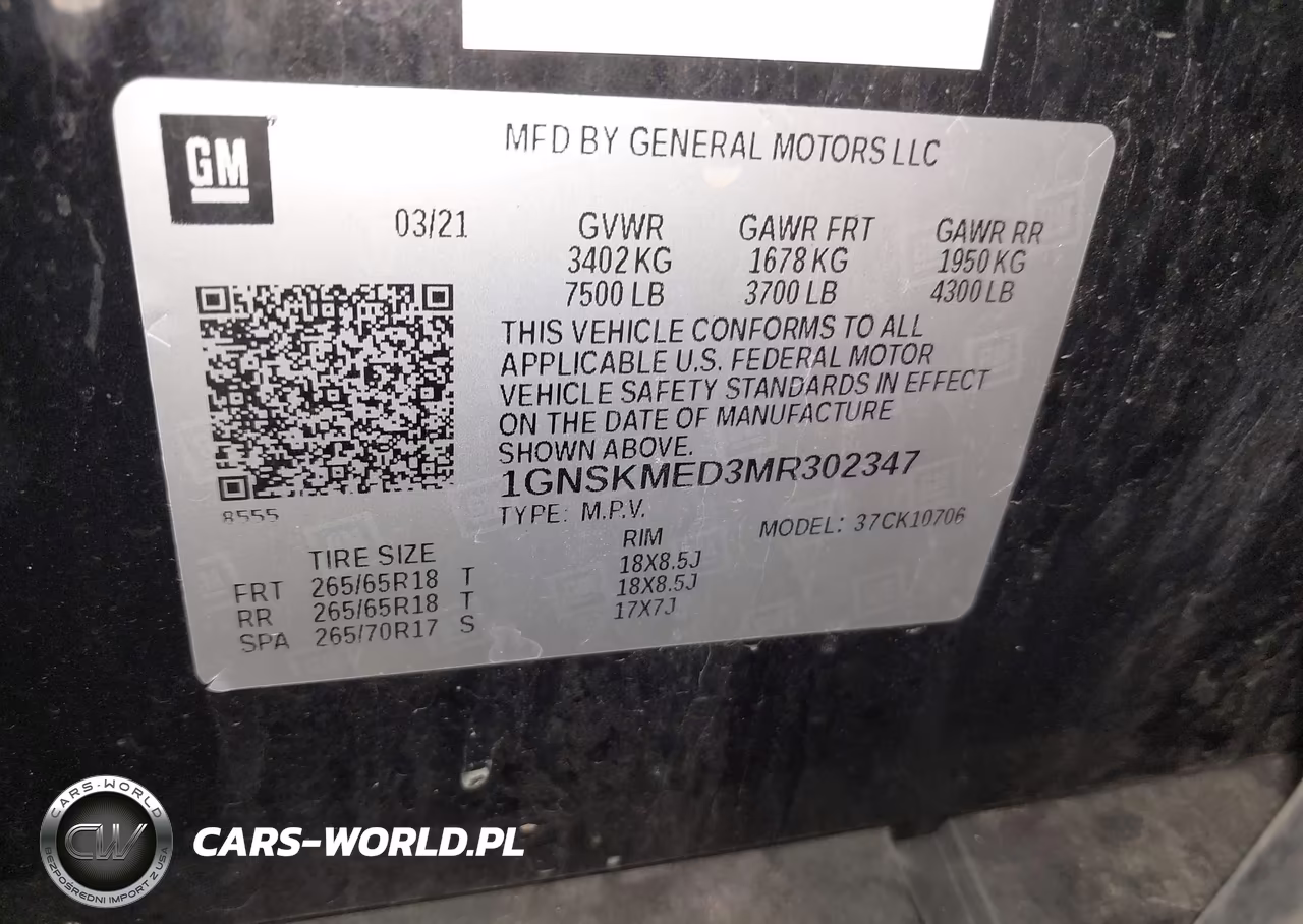 2021 Chevrolet Tahoe 4Wd Ls VIN:1GNSKMED3MR302347 - 9