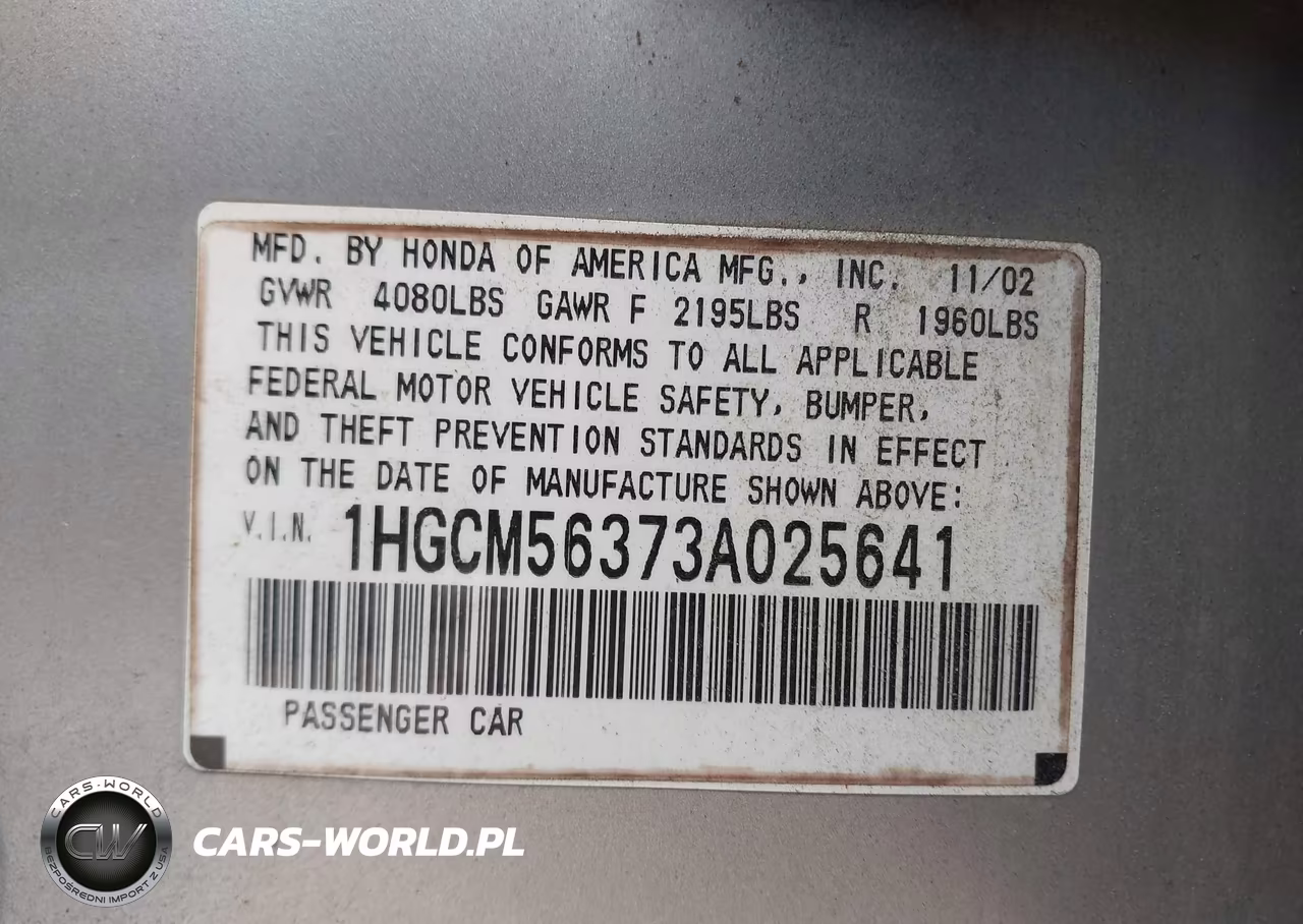 2003 Honda Accord Sdn Lx VIN:1HGCM56373A025641 - 9