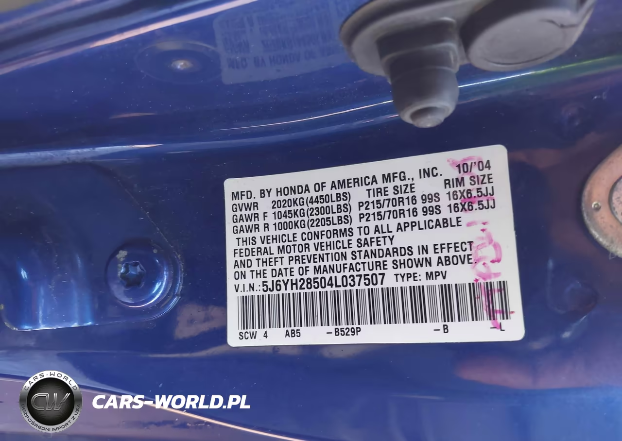 2004 Honda Element Ex VIN:5J6YH28504L037507 - 9