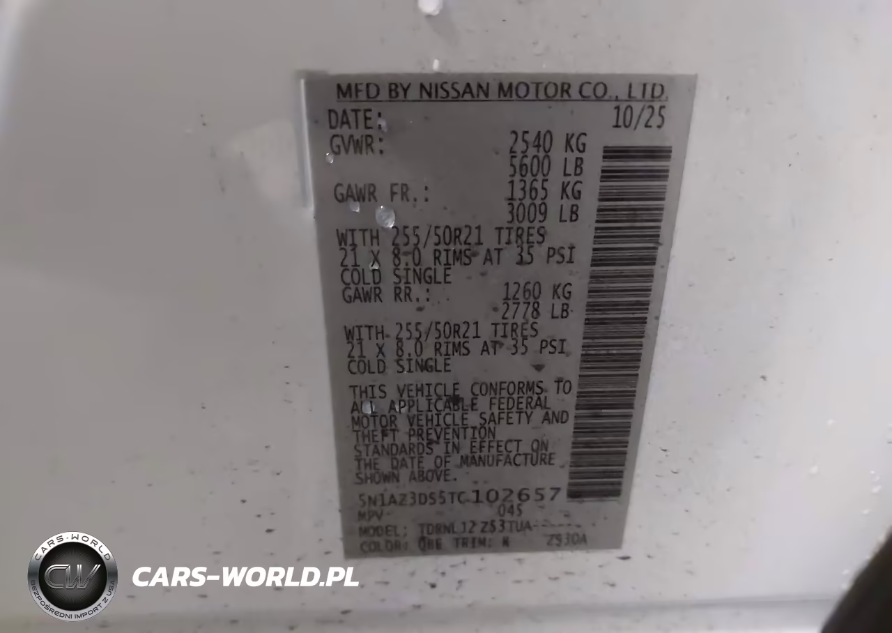 2026 Nissan Murano Platinum VIN:5N1AZ3DS5TC102657 - 9