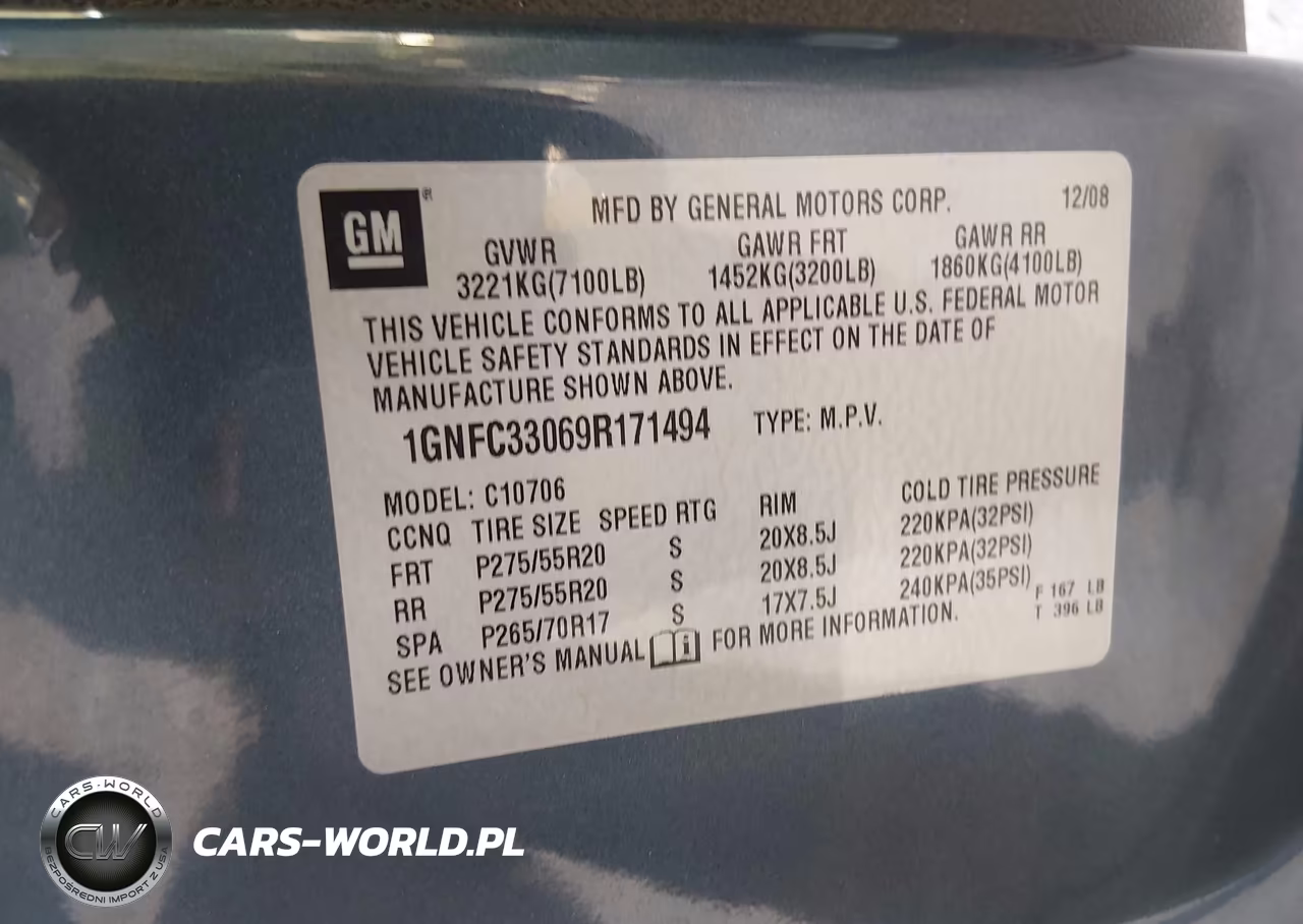 2009 Chevrolet Tahoe Ltz VIN:1GNFC33069R171494 - 9