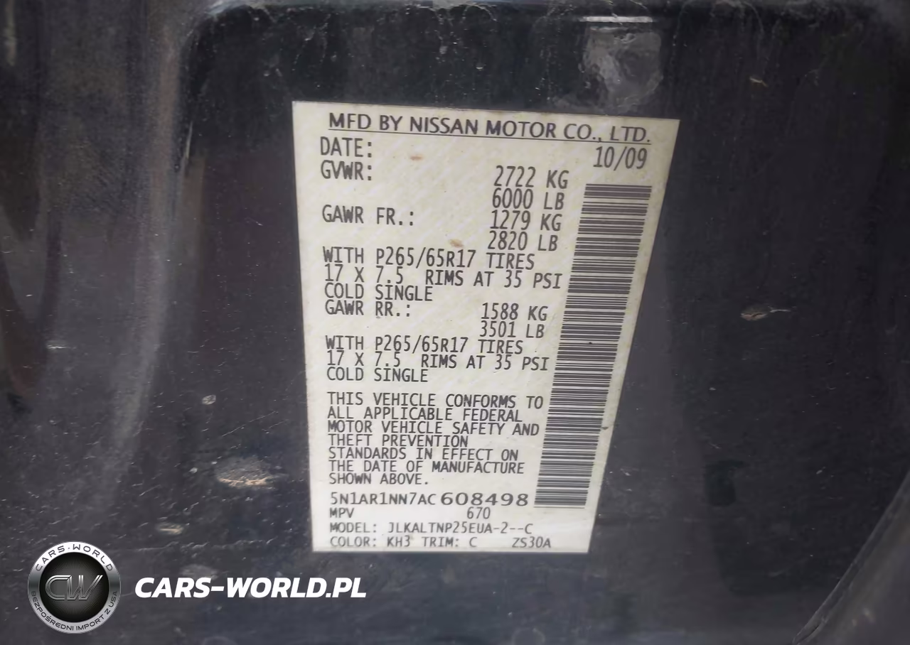 2010 Nissan Pathfinder Se VIN:5N1AR1NN7AC608498 - 9