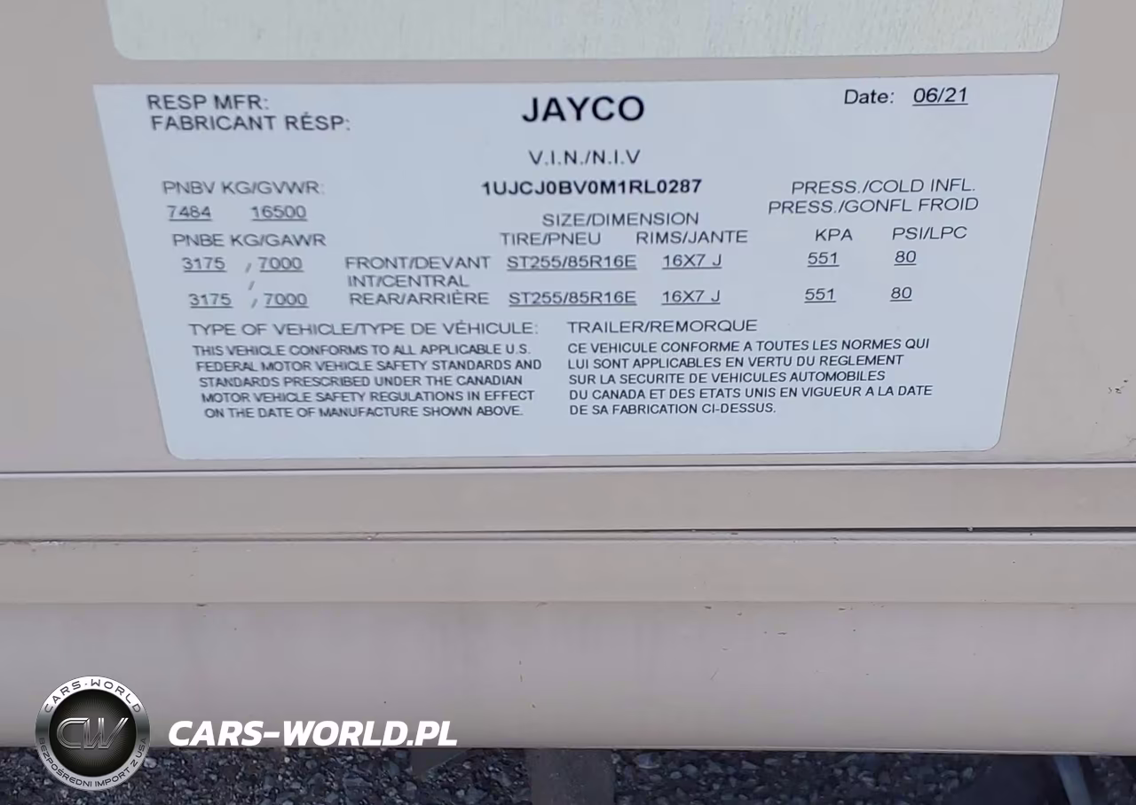 2021 Jayco Other VIN:1UJCJ0BV0M1RL0287 - 9