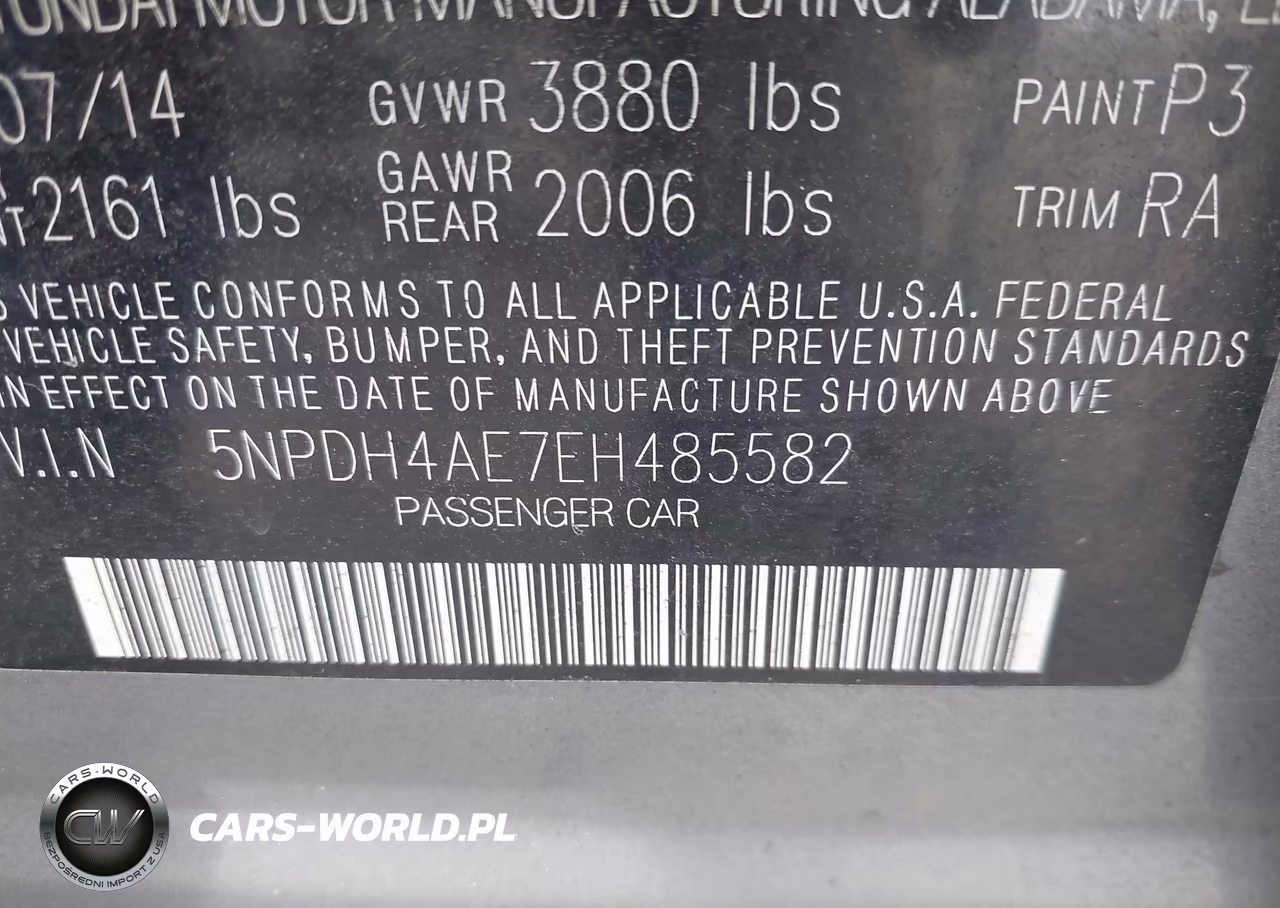 2014 Hyundai Elantra Se VIN:5NPDH4AE7EH485582 - 9