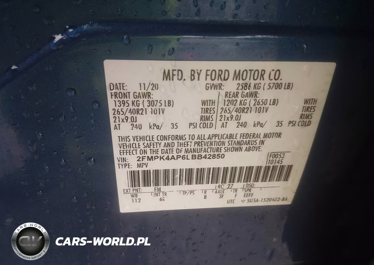 2020 Ford Edge St VIN:2FMPK4AP6LBB42850 - 9