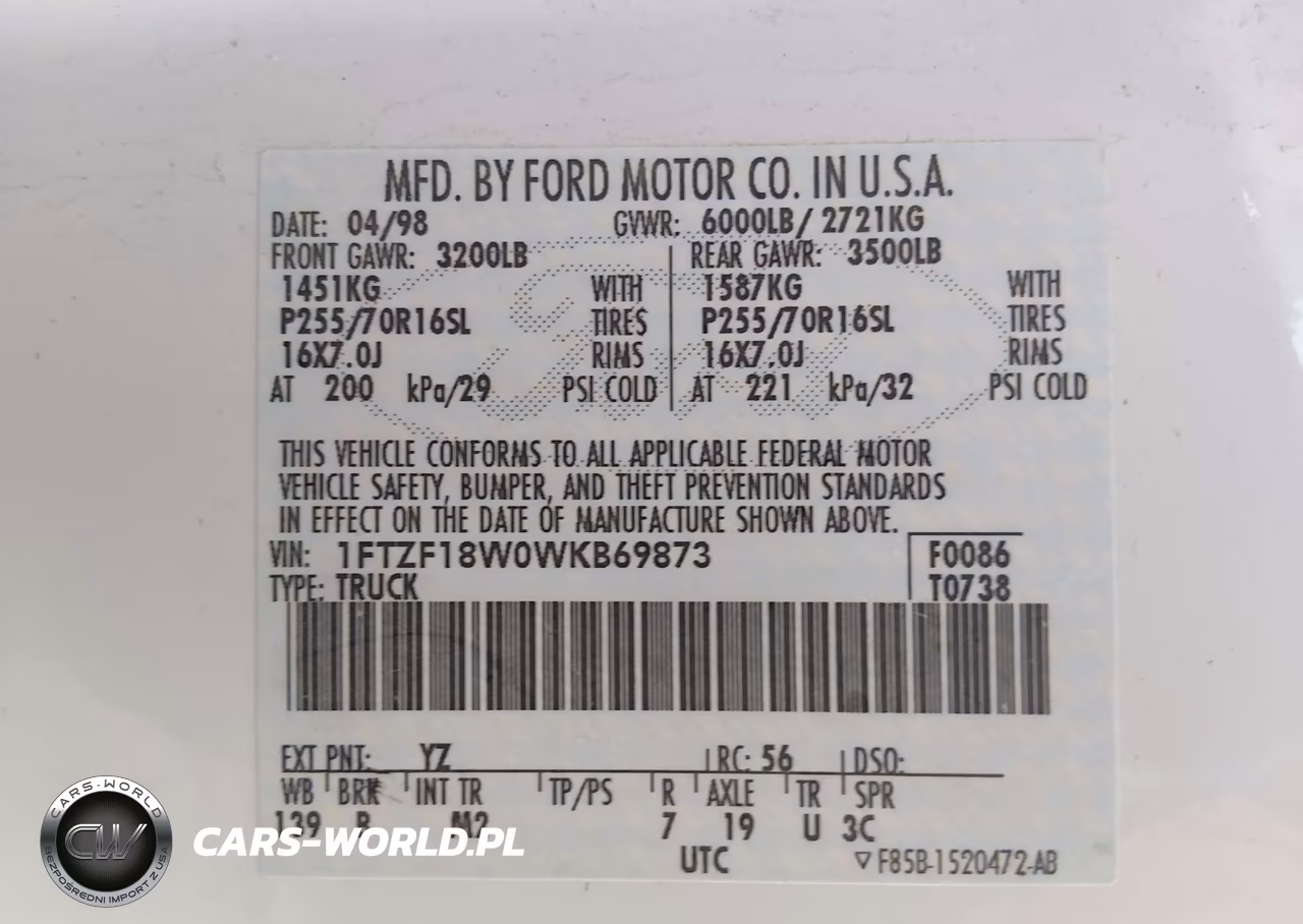 1998 Ford F-150 Lariat-Standard-Xl-Xlt VIN:1FTZF18W0WKB69873 - 9