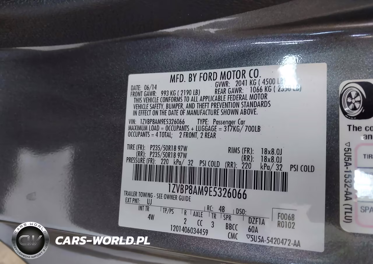 2014 Ford Mustang V6 Premium VIN:1ZVBP8AM9E5326066 - 9