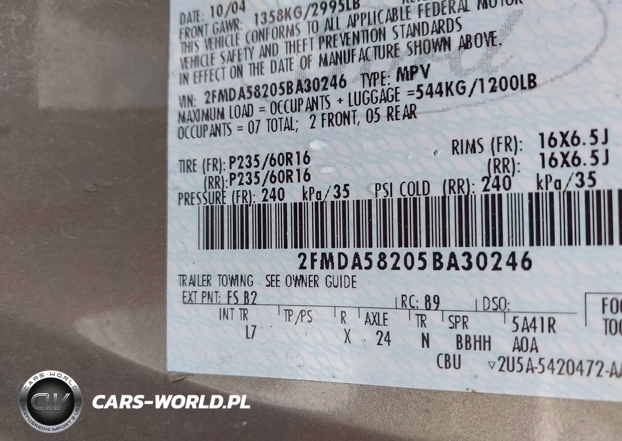 2005 Ford Freestar Limited VIN:2FMDA58205BA30246 - 9