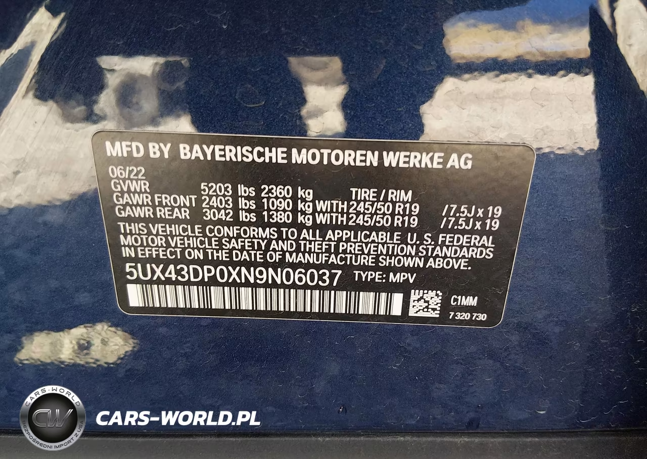 2022 BMW X3 Sdrive30I VIN:5UX43DP0XN9N06037 - 9