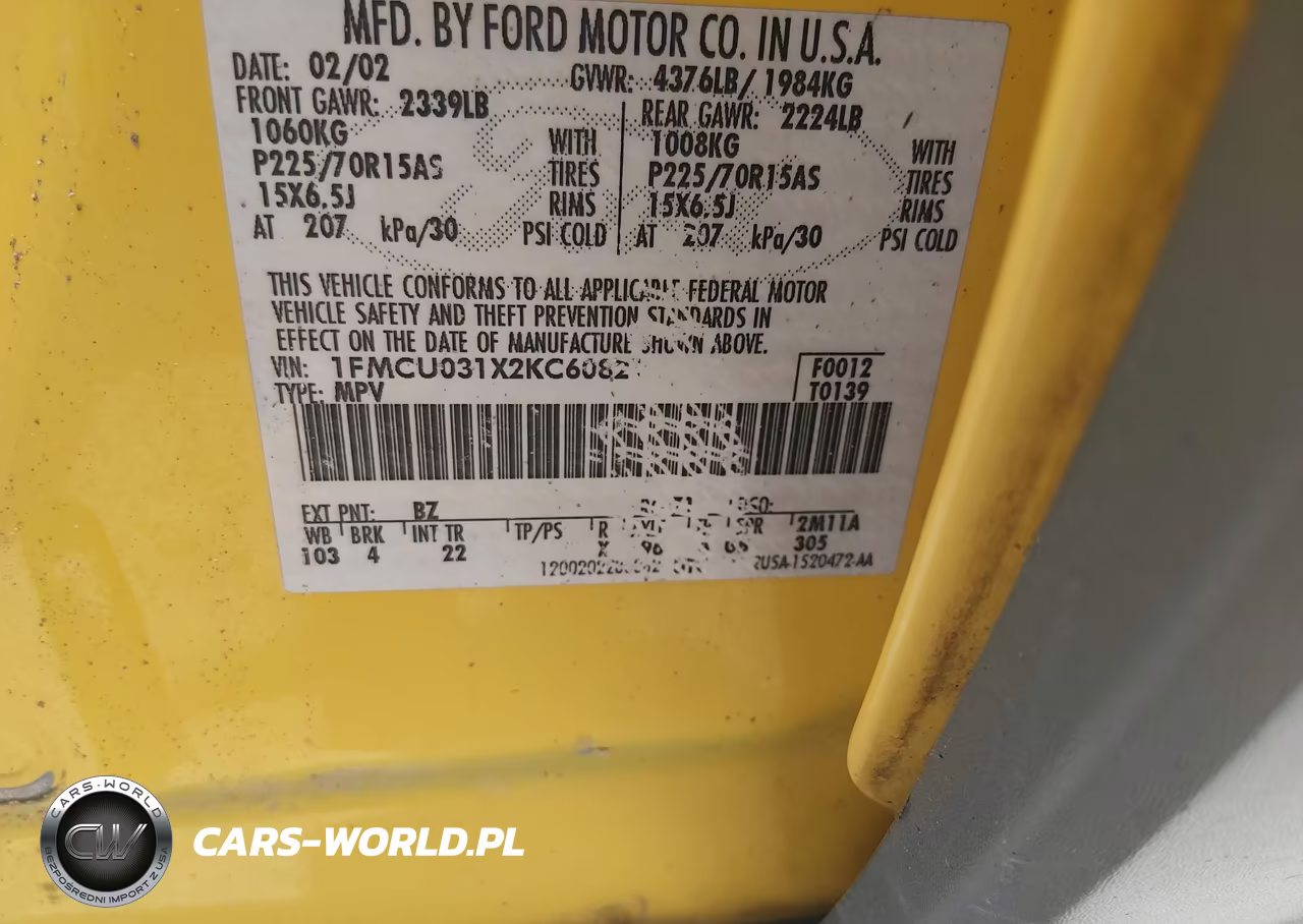 2002 Ford Escape Xlt VIN:1FMCU031X2KC60821 - 9