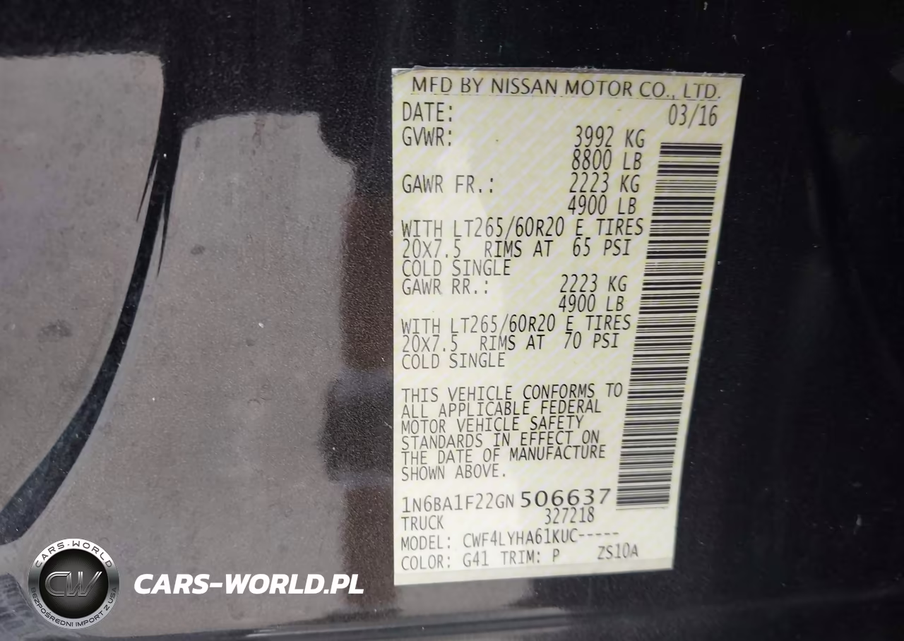 2016 Nissan Titan Xd Platinum Reserve Diesel VIN:1N6BA1F22GN506637 - 9