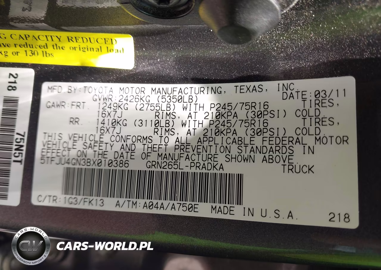 2011 Toyota Tacoma Prerunner V6 VIN:5TFJU4GN3BX010386 - 9