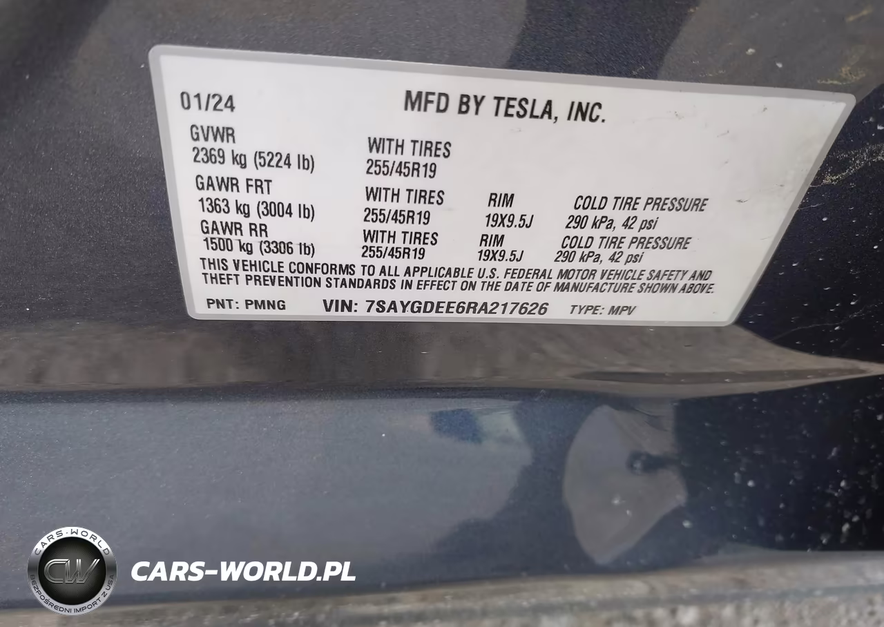 2024 Tesla Model Y Long Range Dual Motor All-Wheel Drive VIN:7SAYGDEE6RA217626 - 9