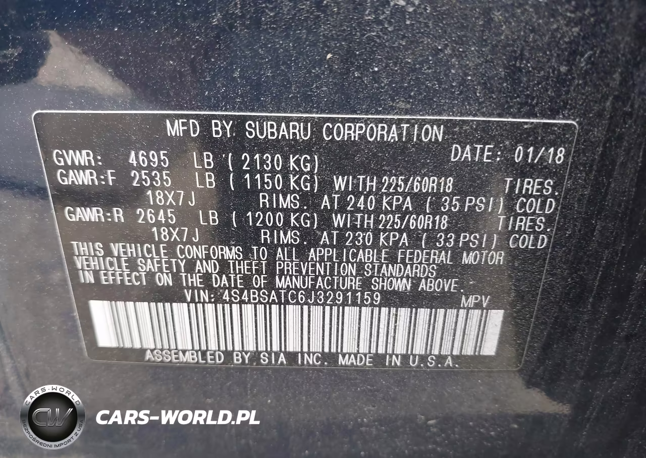 2018 Subaru Outback 2.5I Touring VIN:4S4BSATC6J3291159 - 9
