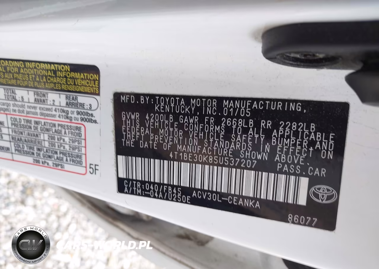2005 Toyota Camry Le VIN:4T1BE30K85U537207 - 9