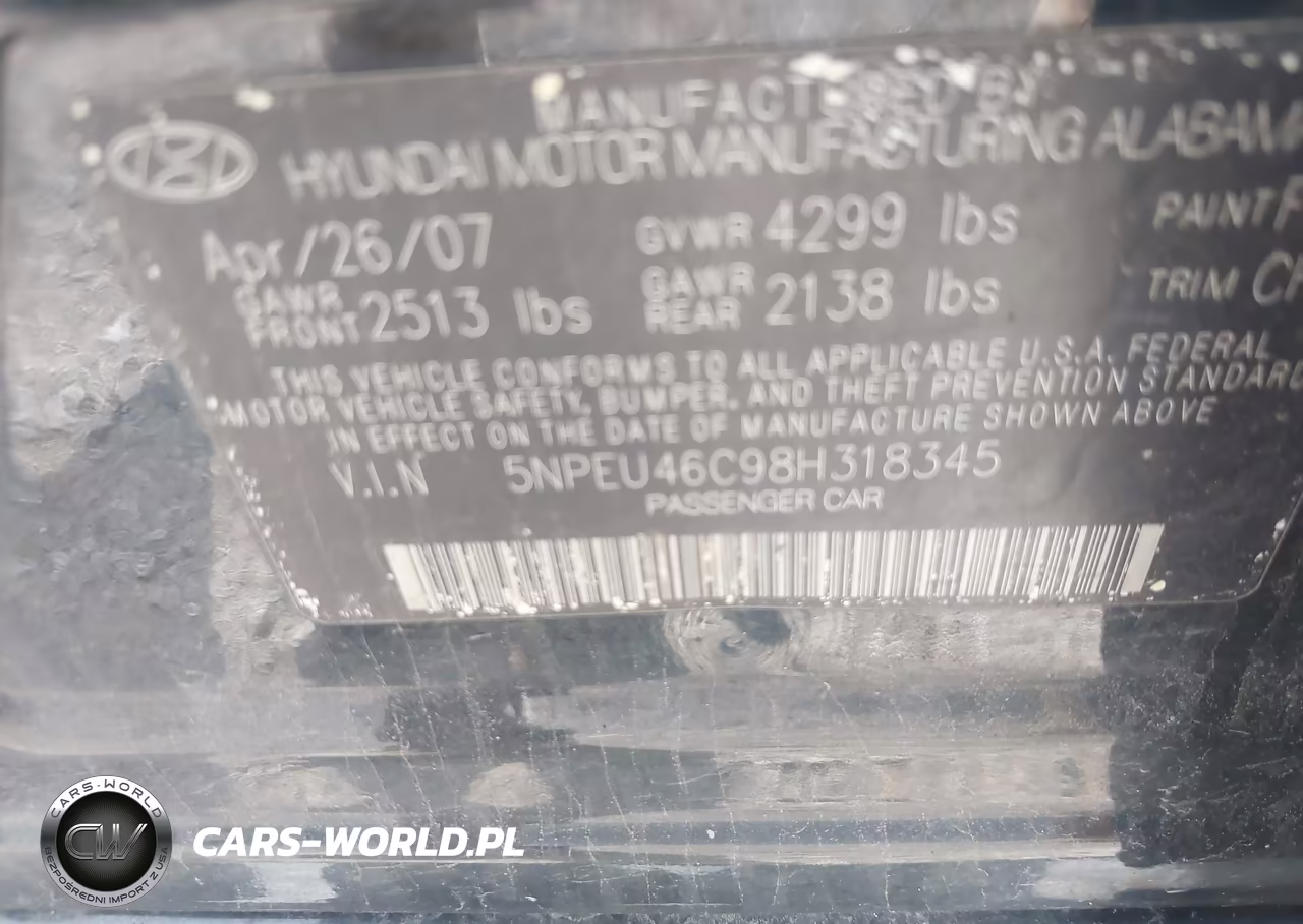 2008 Hyundai Sonata Limited-Se VIN:5NPEU46C98H318345 - 9