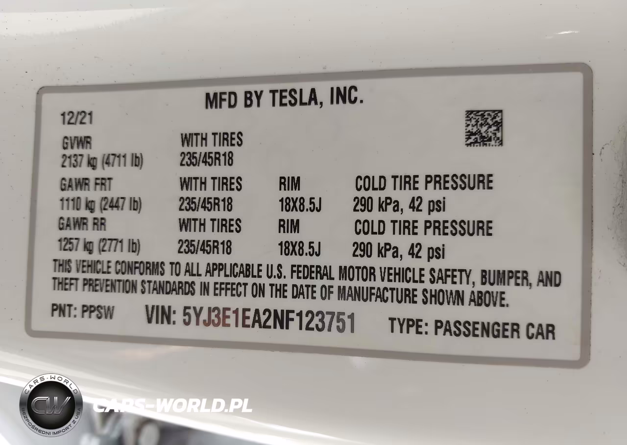 2022 Tesla Model 3 Rear-Wheel Drive VIN:5YJ3E1EA2NF123751 - 9