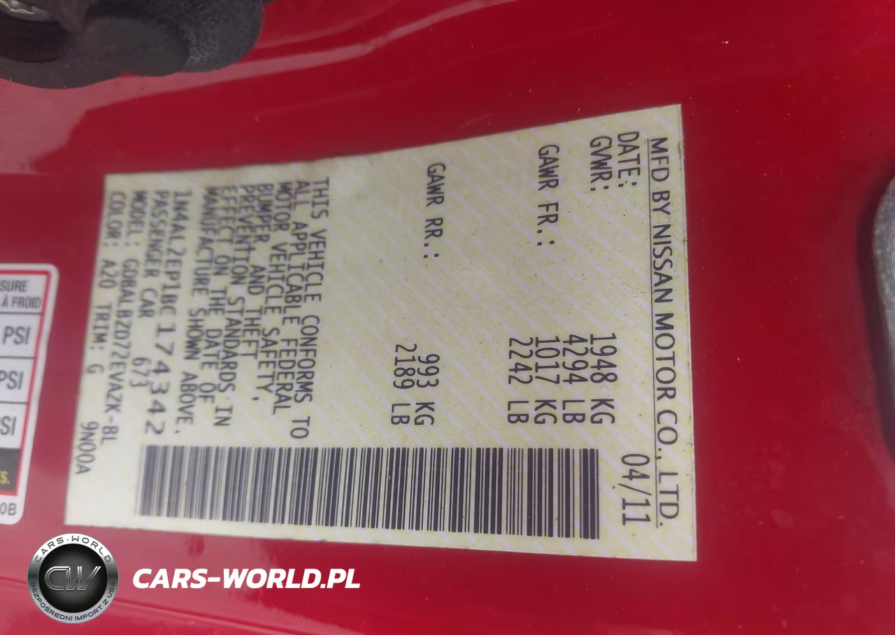 2011 Nissan Altima 2.5 S VIN:1N4AL2EP1BC174342 - 9