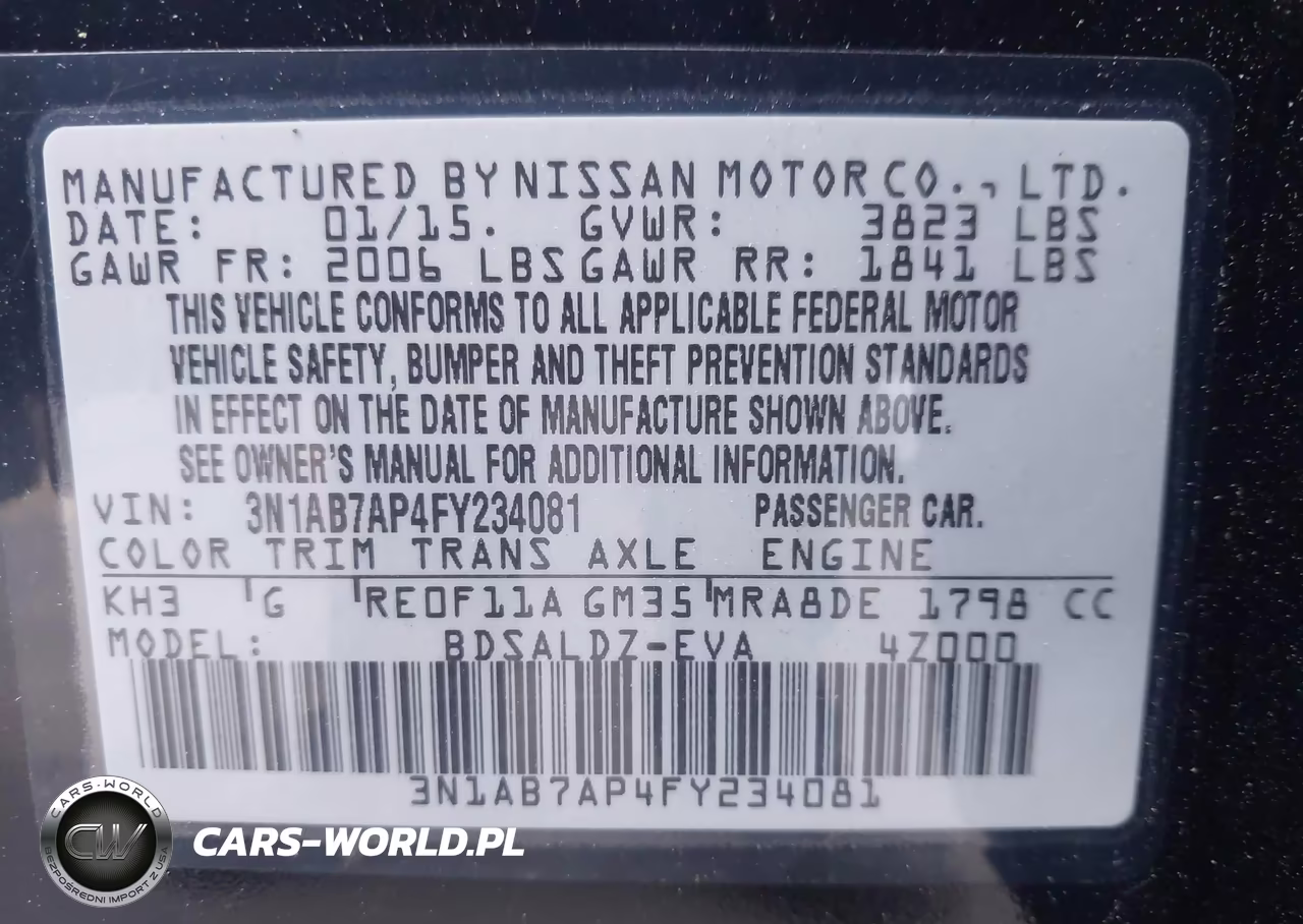 2015 Nissan Sentra Sv VIN:3N1AB7AP4FY234081 - 9