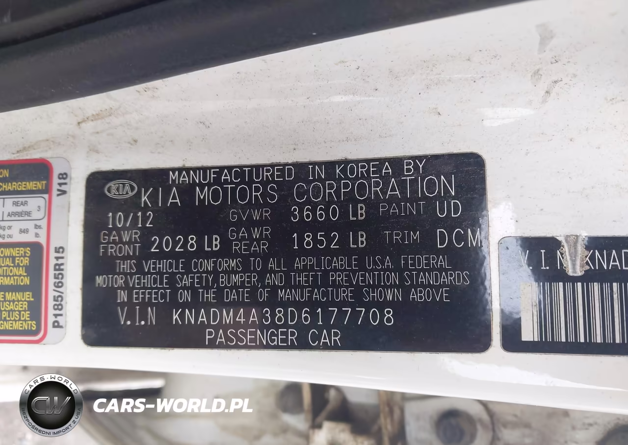 2013 Kia Rio Lx VIN:KNADM4A38D6177708 - 9