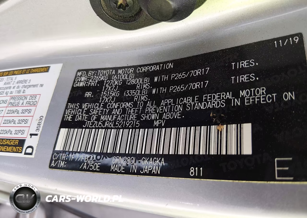2020 Toyota 4Runner Sr5 VIN:JTEZU5JR6L5219215 - 9