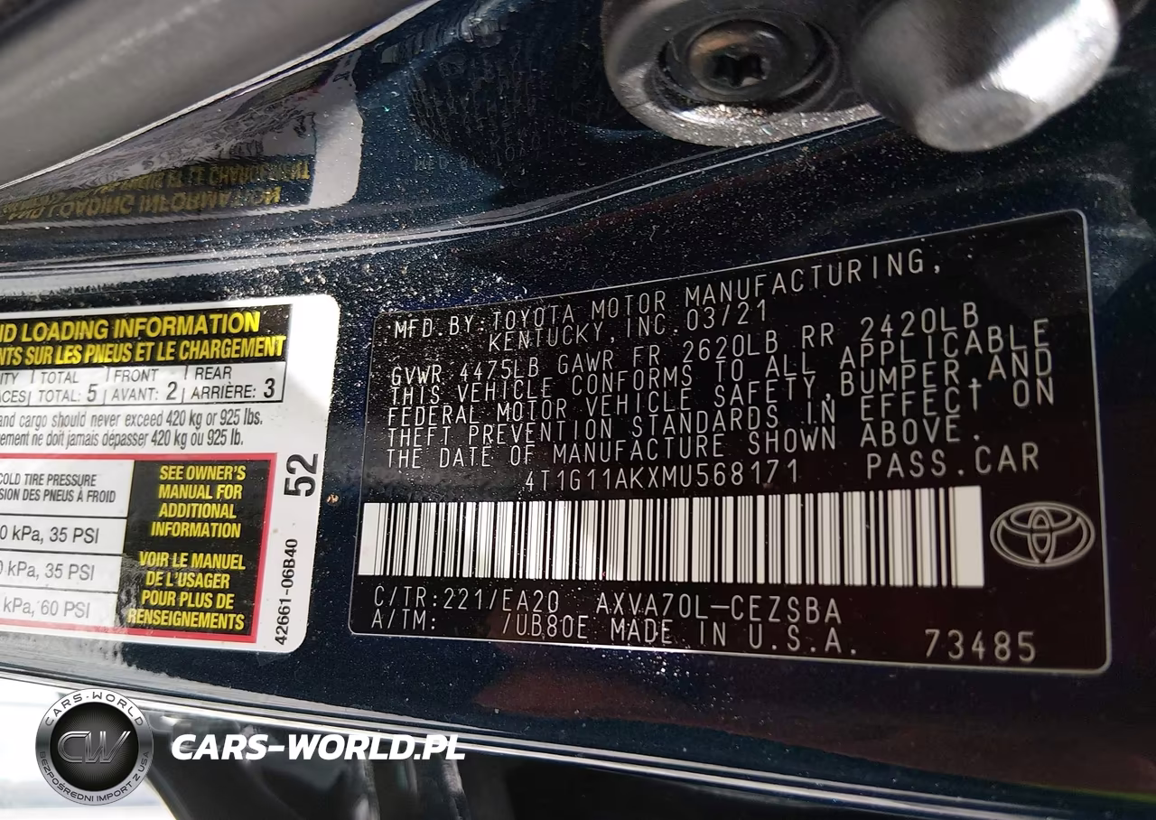 2021 Toyota Camry Se VIN:4T1G11AKXMU568171 - 9
