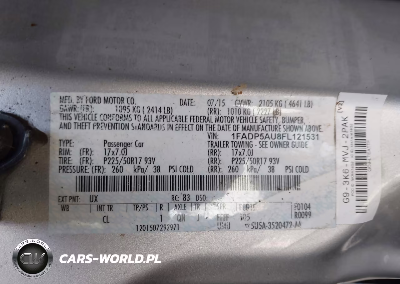 2015 Ford C-Max Hybrid Se VIN:1FADP5AU8FL121531 - 9