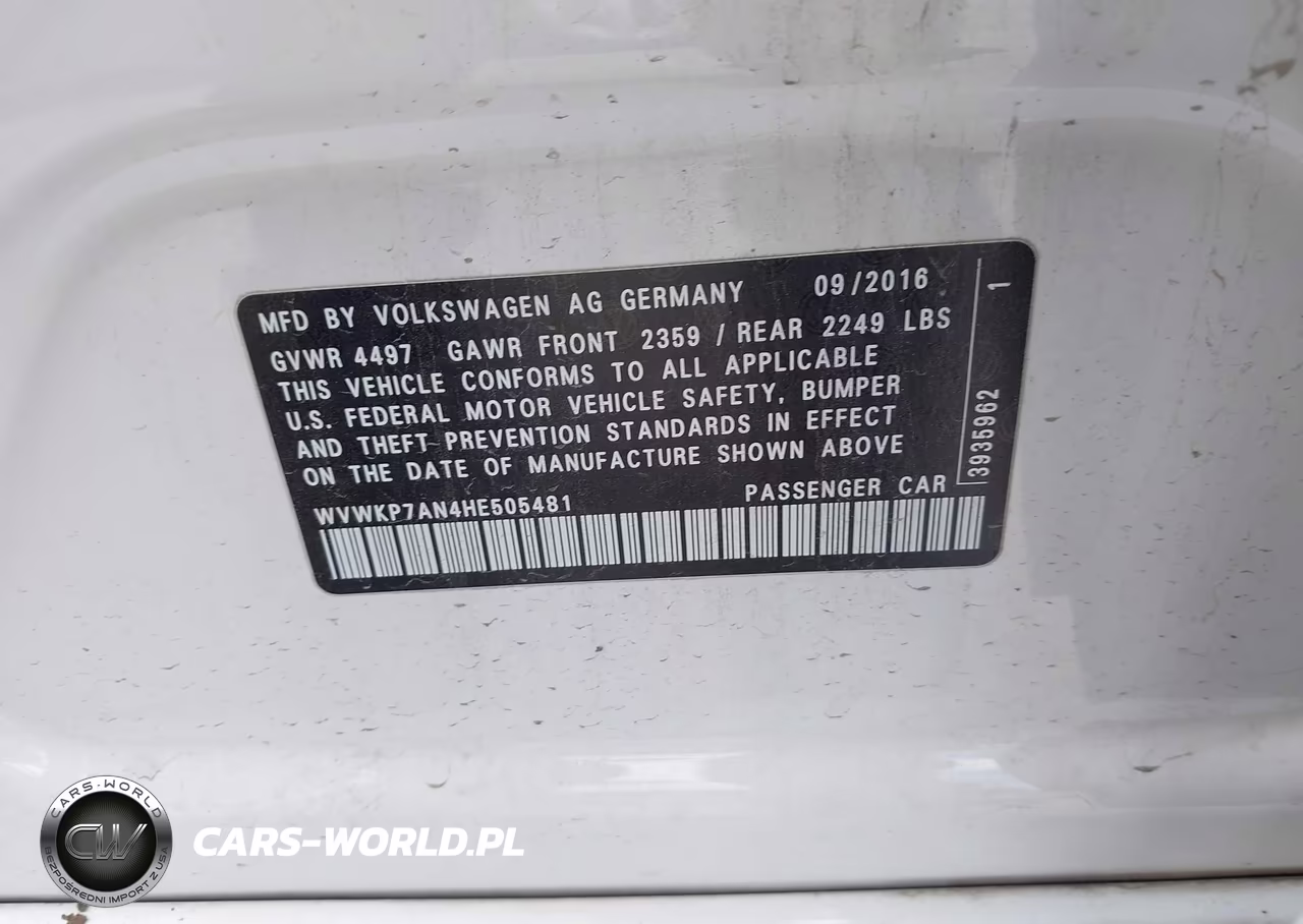2017 Volkswagen Cc 2.0T Sport VIN:WVWKP7AN4HE505481 - 9