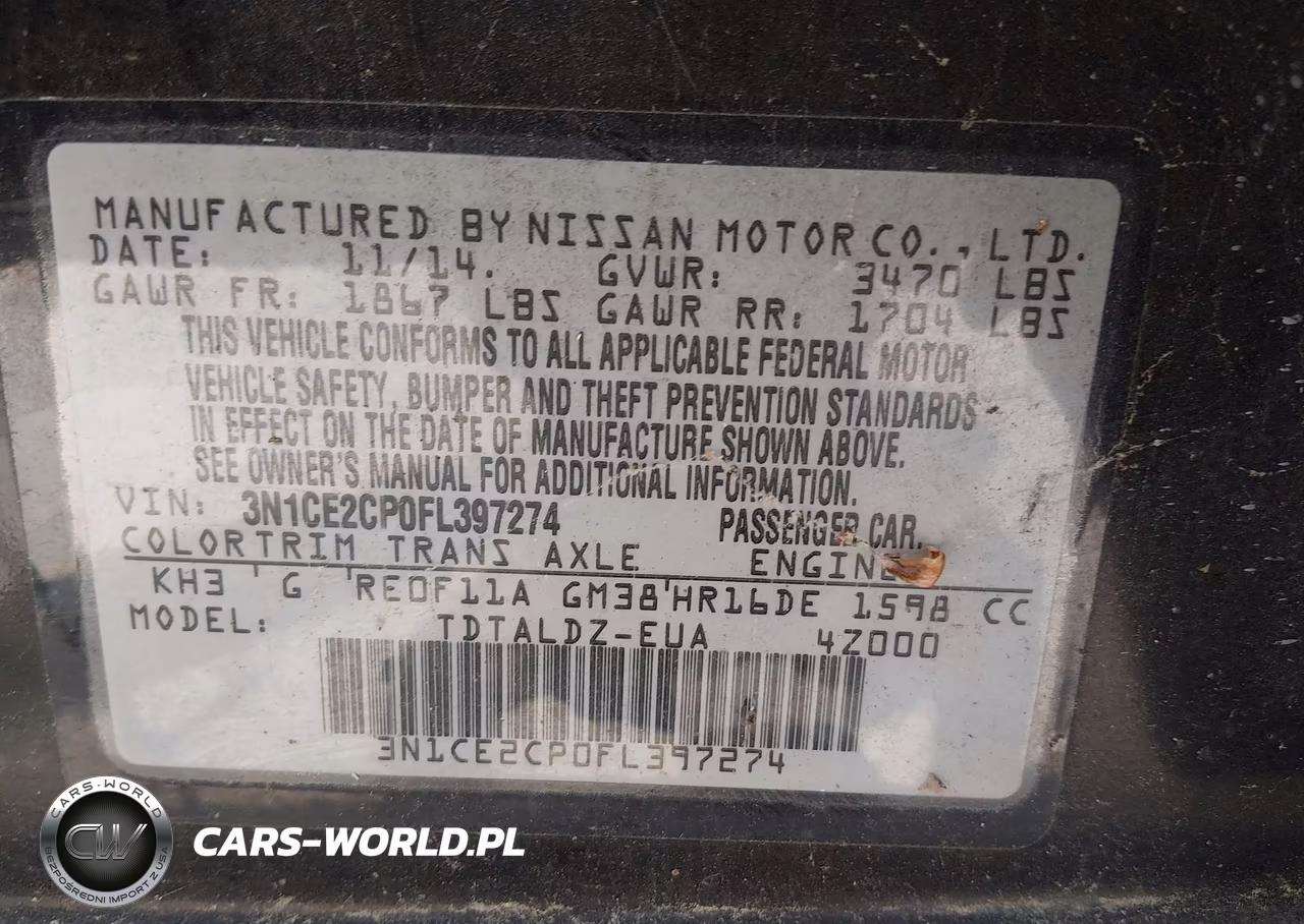 2015 Nissan Versa Note S (Sr)-S Plus-Sl-Sr-Sv VIN:3N1CE2CP0FL397274 - 9