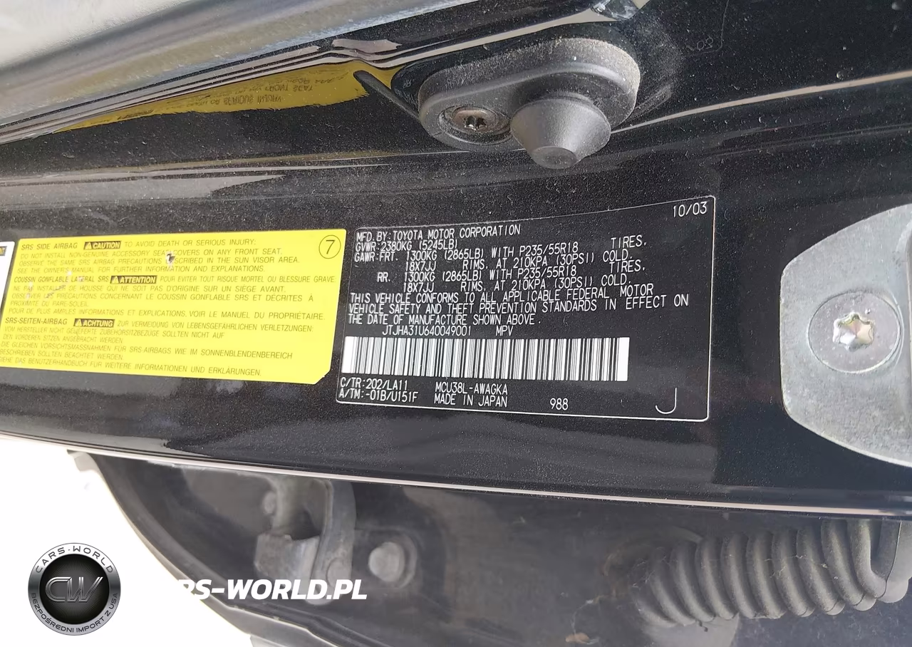 2004 Lexus Rx 330 VIN:JTJHA31U640049001 - 9