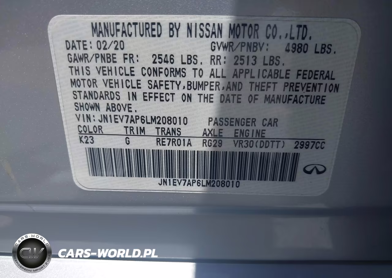 2020 Infiniti Q50 Pure VIN:JN1EV7AP6LM208010 - 9