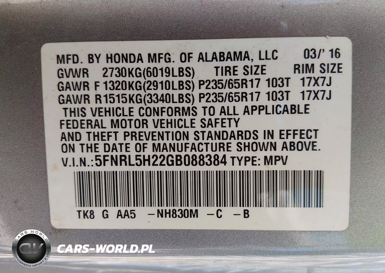2016 Honda Odyssey Lx VIN:5FNRL5H22GB088384 - 9