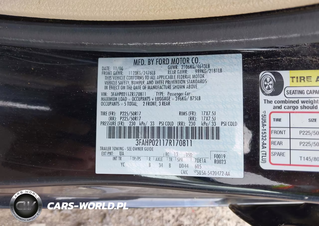 2007 Ford Fusion Sel VIN:3FAHP02117R170811 - 9