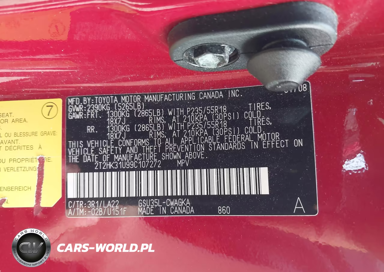 2009 Lexus Rx 350 VIN:2T2HK31U99C107272 - 9