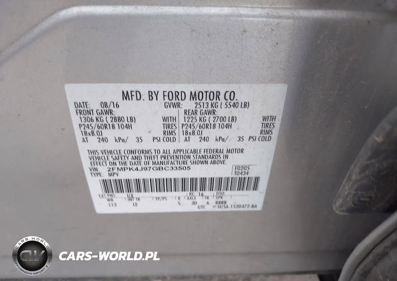 2016 Ford Edge Sel VIN:2FMPK4J97GBC33505 - 9