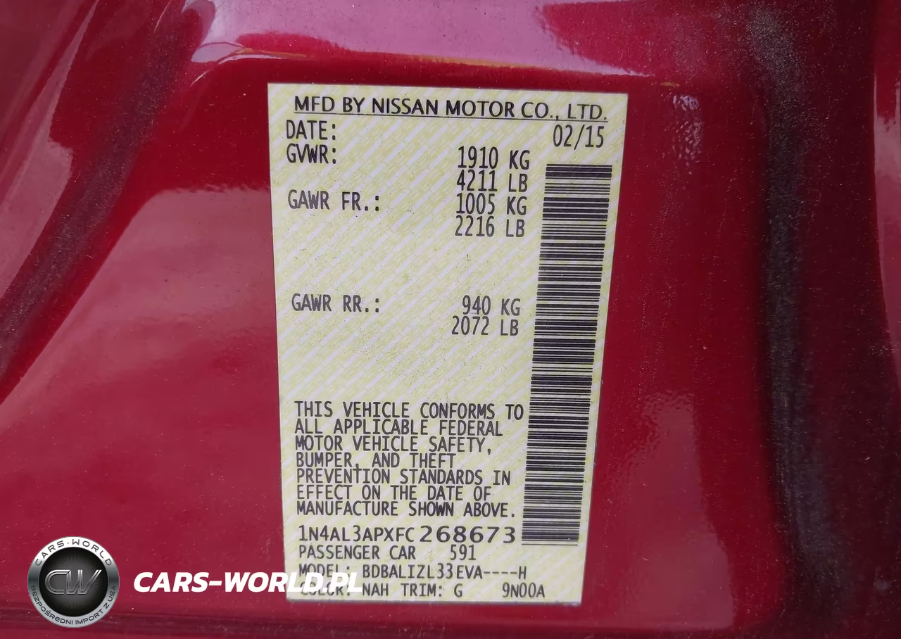 2015 Nissan Altima 2.5 Sv VIN:1N4AL3APXFC268673 - 9