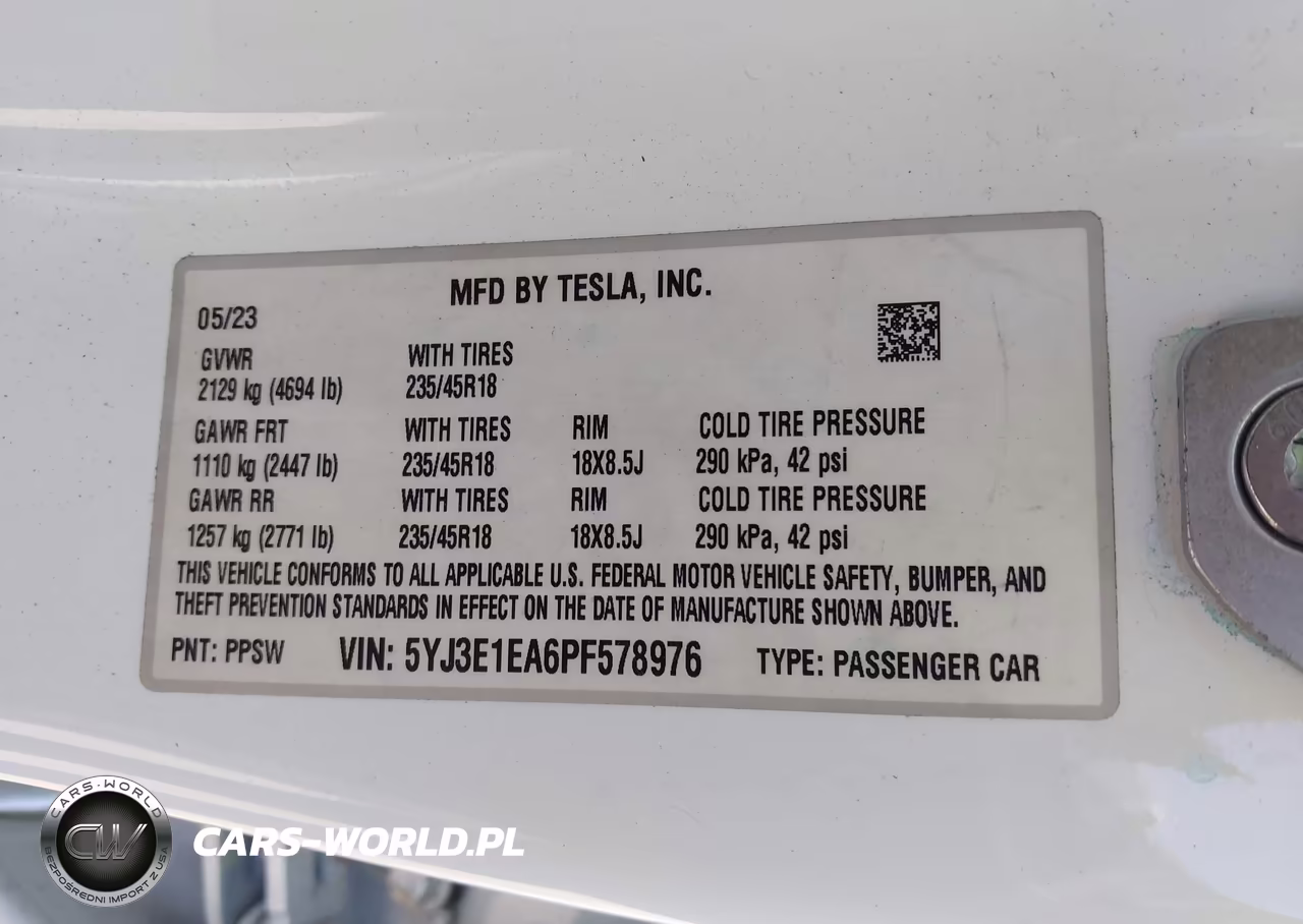 2023 Tesla Model 3 Rear-Wheel Drive VIN:5YJ3E1EA6PF578976 - 9