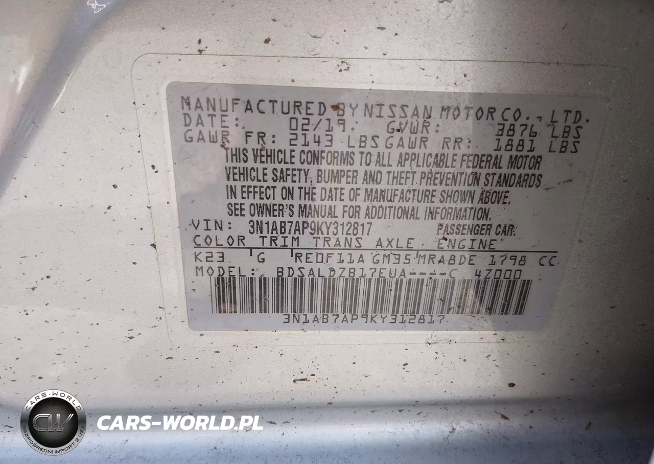 2019 Nissan Sentra Sv VIN:3N1AB7AP9KY312817 - 9