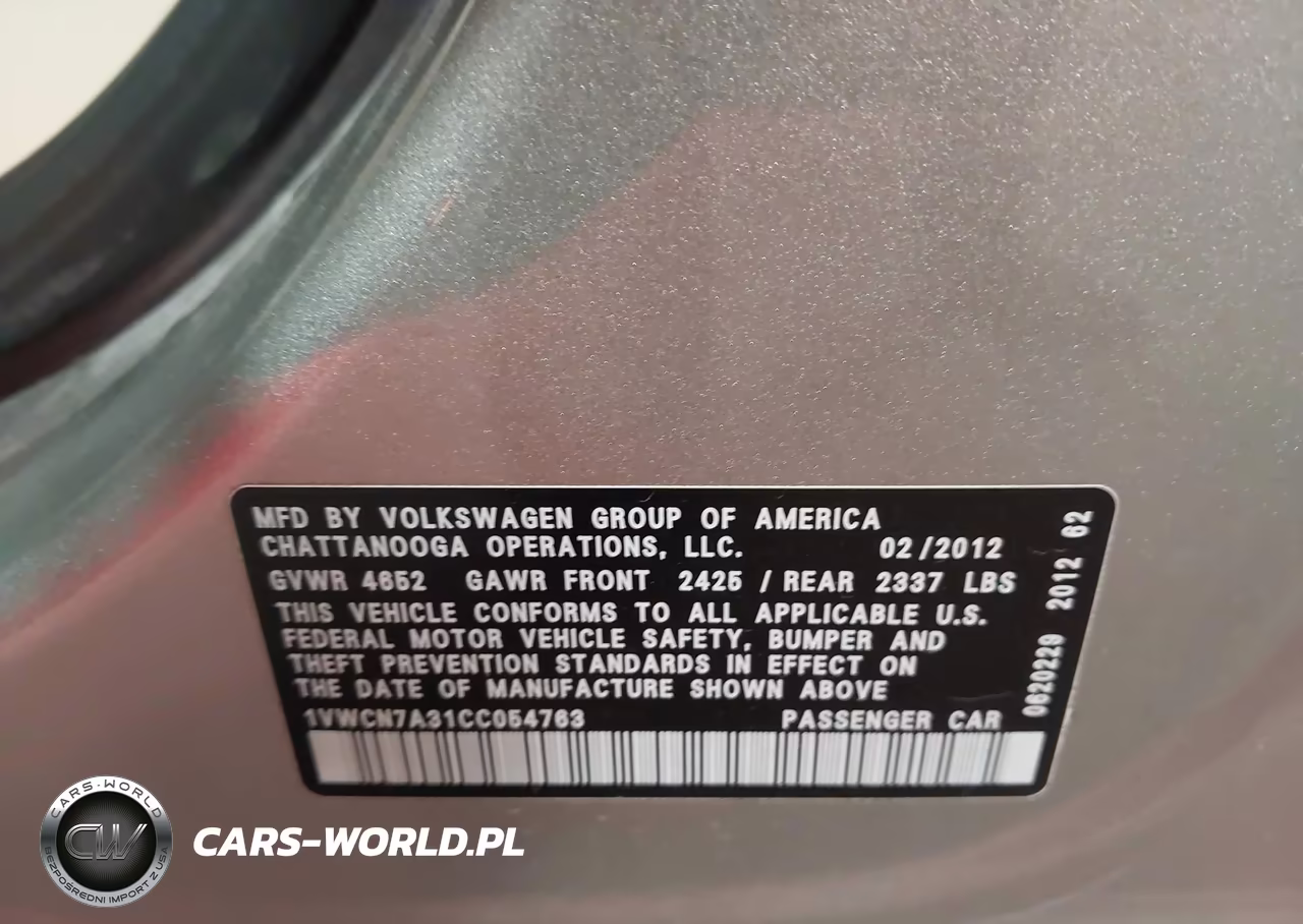 2012 Volkswagen Passat 2.0L Tdi Sel Premium VIN:1VWCN7A31CC054763 - 9