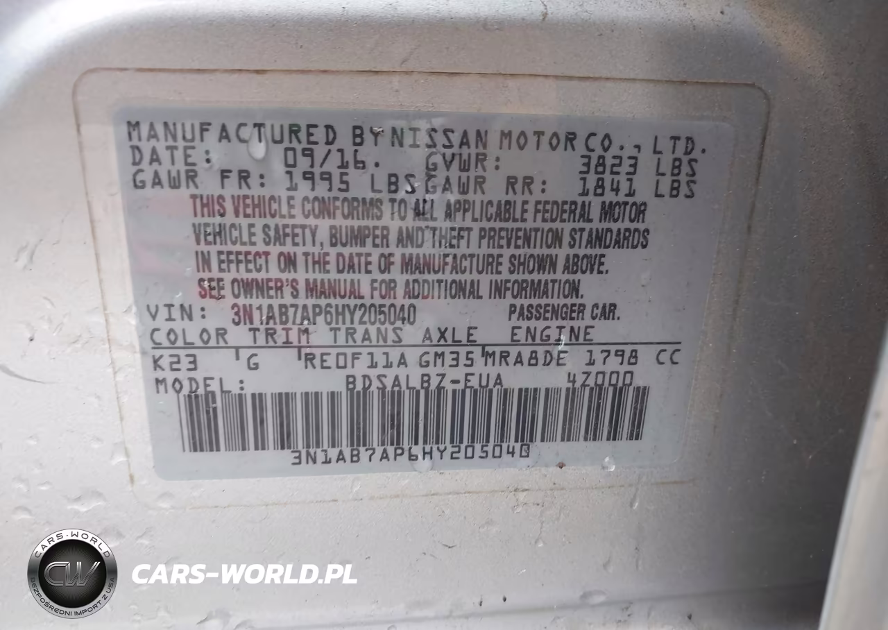 2017 Nissan Sentra S VIN:3N1AB7AP6HY205040 - 9
