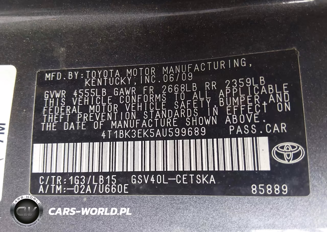 2010 Toyota Camry Se V6 VIN:4T1BK3EK5AU599689 - 9
