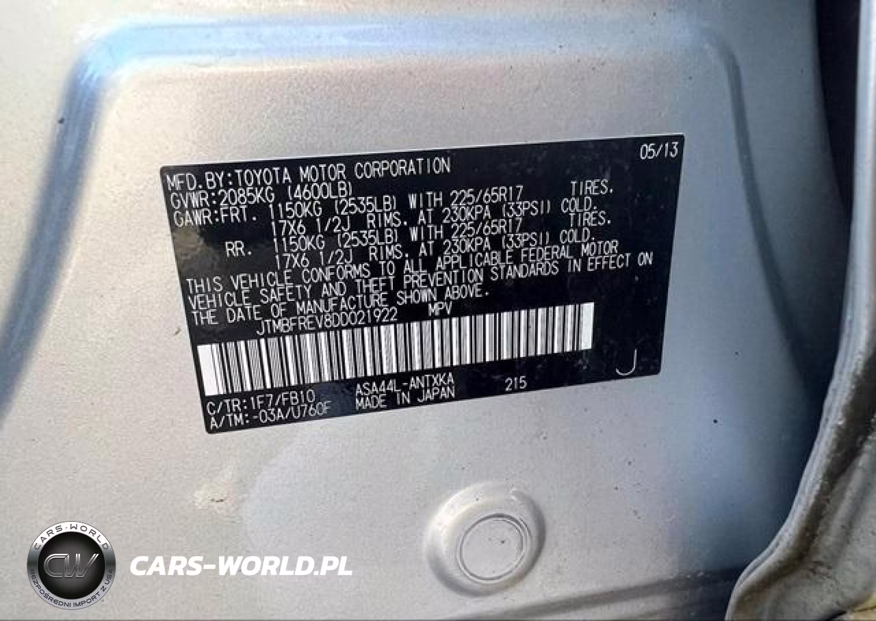 2013 Toyota Rav4 Le VIN:JTMBFREV8DD021922 - 9